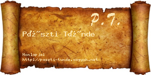 Pászti Tünde névjegykártya